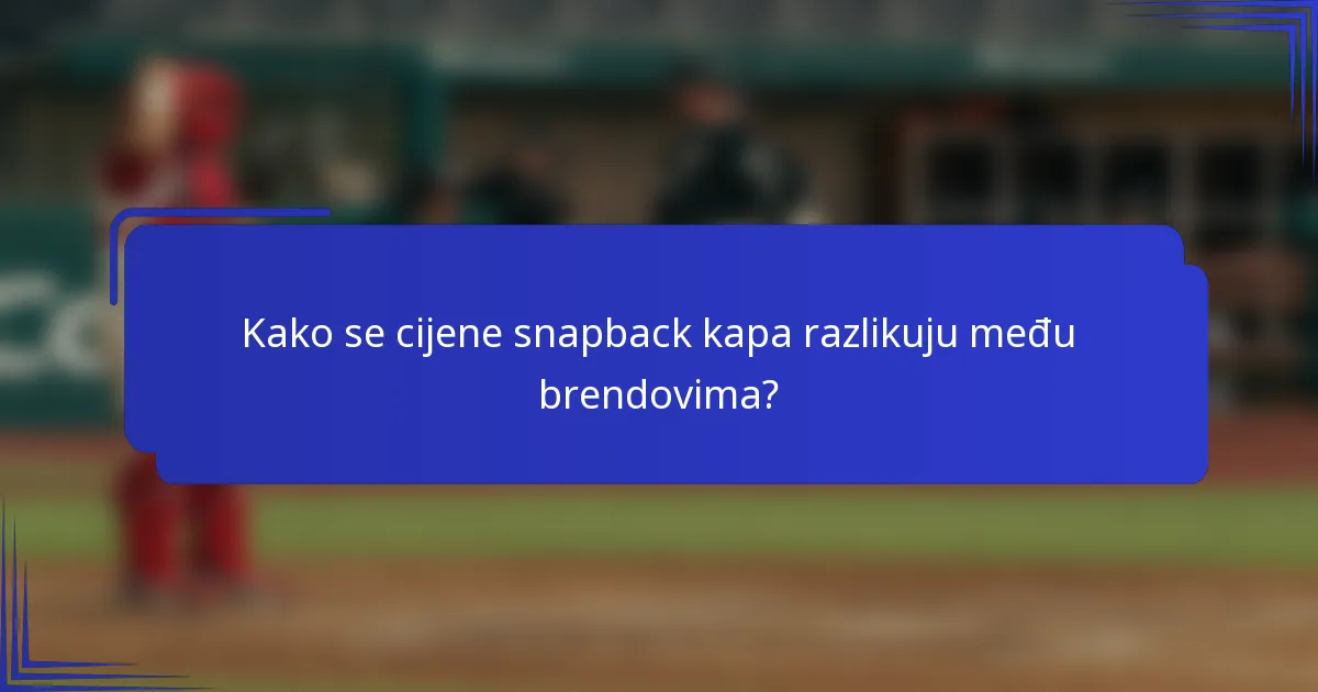 Kako se cijene snapback kapa razlikuju među brendovima?